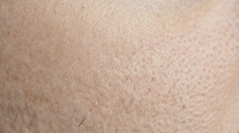 피부 표면 모공을 확대한 하이퍼줌 이미지 — 모공은 여닫는 근육이 없다