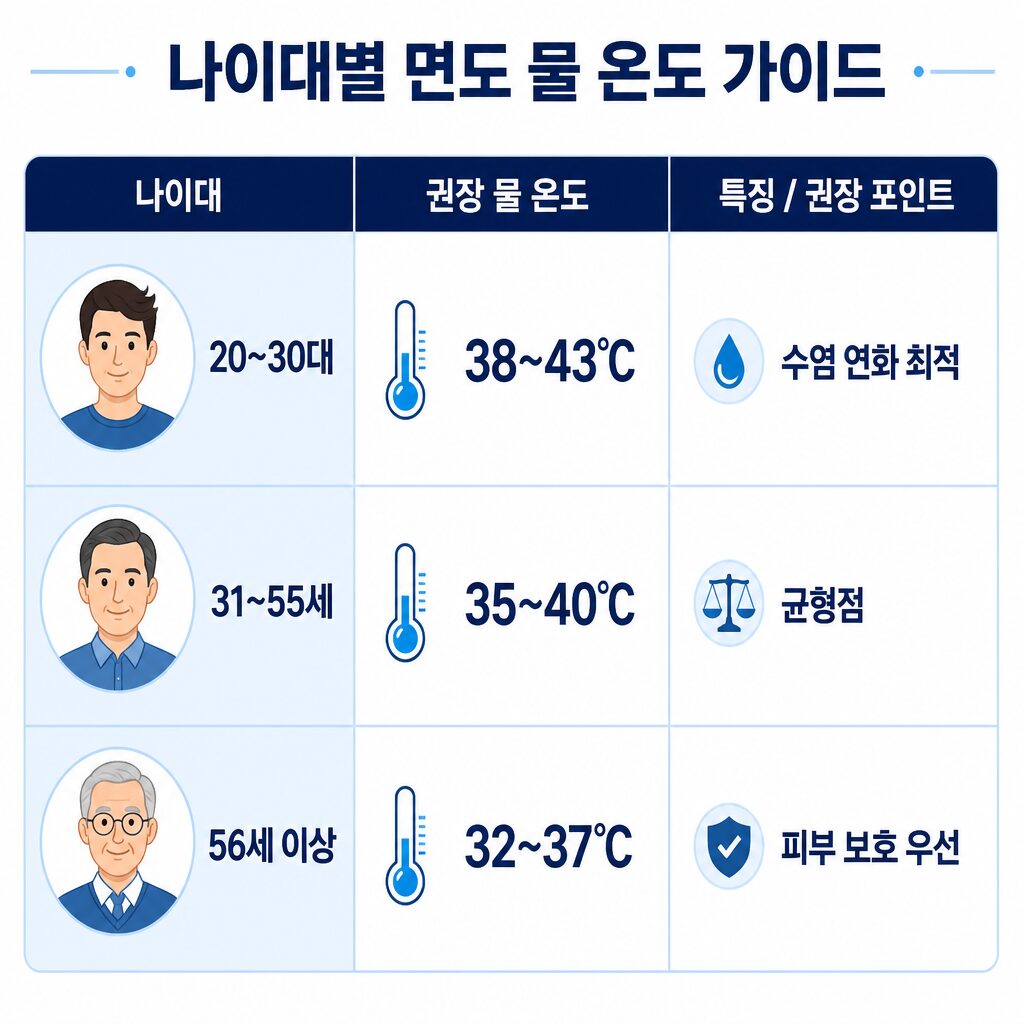 50대 이후에는 35°C 전후에서 면도하는 것이 최선이라는 데이터