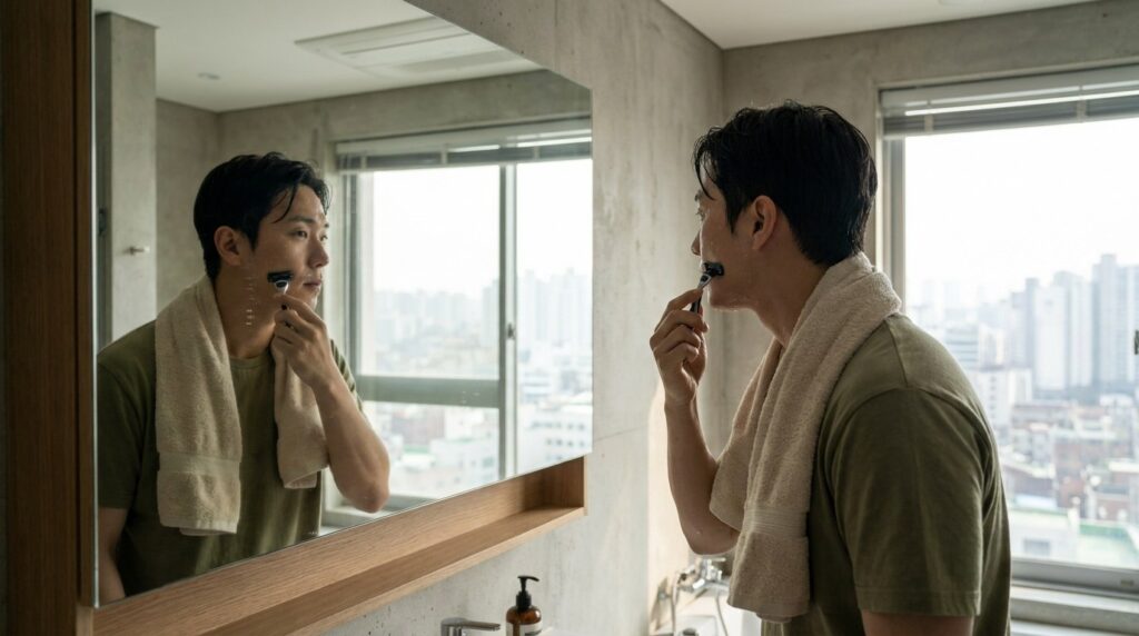 세수 먼저? 면도 먼저? 클렌징 폼 순서만 바꿔도 면도 트러블 확 줄어듭니다.